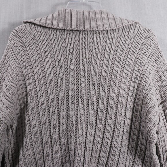 Free People Traveler Cable Knit Sweater Womens S Cropped Pullover Grey - Picture 14 of 15